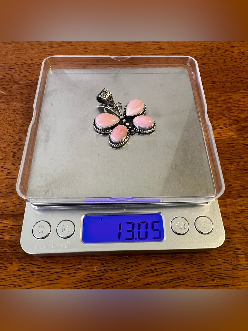 Pink Queen Conch Butterfly Pendant Sterling Silver Southwestern - Picture 11 of 11